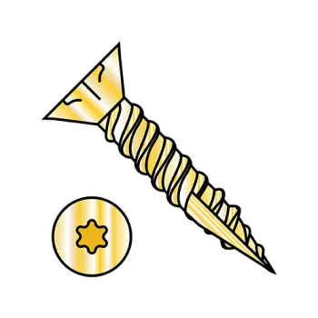 6-13X1  6 Lobe Flat Nibs Coarse Thread Type 17 Exterior Screw Full Thread Zinc Yellow