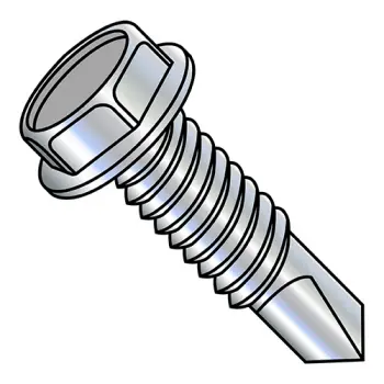 5/16" - 18 x 1 1/2" Self-Drilling Screws | Steel | Zinc/Clear | Unslotted | Hex | 3124KWMS