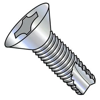 6-32X5/8  Phillips Flat Thread Cutting Screw Type 23 Fully Threaded Zinc And Bake