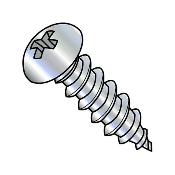 10-12X1  Phillips Round Self Tapping Screw Type A Fully Threaded Zinc And Bake