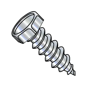 5/16-12X2  Indented Hex Unslotted Self Tapping Screw Type AB Fully Threaded Zinc And Bake