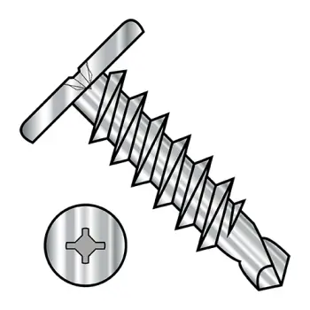 12-14X1 1/2  Square Phillips Drive Pancake Head Self Drill Screw Full Thd 18-8Stainless Steel