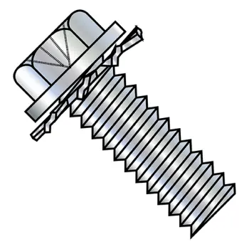 8-32X3/8  Phillips Indent Hex Washer External Sems Machine Screw Full Thread Zinc & Bake