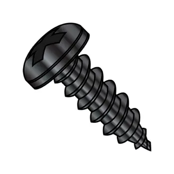 10-12X3/4  Phillips Pan Self Tapping Screw Type A Fully Threaded Black Oxide