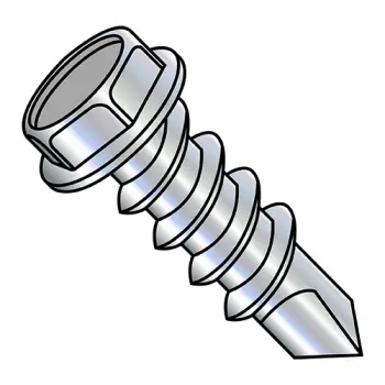 1/4" - 14 x 7/8" Self-Drilling Screws | Steel | Zinc/Clear | Unslotted | HWH | 1414KW12
