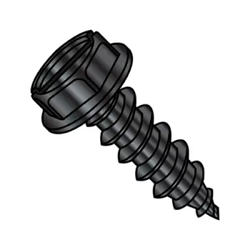 1/4" - 14 x 3/4" Self-Tapping Screws | type-ab | Steel | Zinc/Black | IHWH | Slotted | 1412ABSWBZ