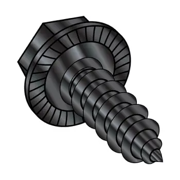 #10 - 16 x 3/8" Self-Tapping Screws | type-ab | Steel | Black Oxide | IHWH | Unslotted | 1006ABWSB