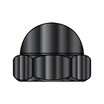 5/16-18  Two Piece Low Crown Cap Nut Black Oxide