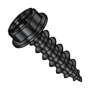 #10 - 16 x 1/2" Self-Tapping Screws | type-ab | Steel | Zinc/Black | IHWH | Combo | 1008ABCWBZ