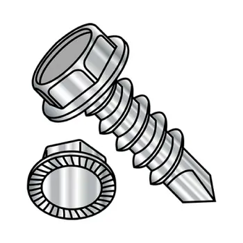 8-18X1/2  Unslotted Hexwasher Serrated Self Drilling Screw Full Thred 18-8 Stainless Steel