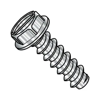 10-16X3/4  Slotted Indented Hex Washer Self Tapping Screw Type B Fully Thread 18-8 Stainles