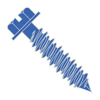 1/4 X 1 1/4 Slotted Hex Washer Concrete Screw With Drill Bit Blue Perma Seal