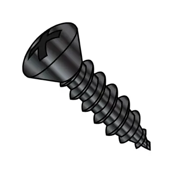 #4 - 24 x 3/8" Self-Tapping Screws | type-ab | Steel | Black Oxide | Oval | Phillips | 0406ABPOB