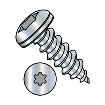 8-18X5/8  6 Lobe Pan Self Tapping Screw Type AB Fully Threaded Zinc And Bake