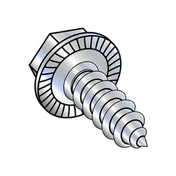 14-10X3/4  .428-.437A/F Unslot Ind Hex Washer Self Tap Screw Type A Serrated F/T  Zinc Bake