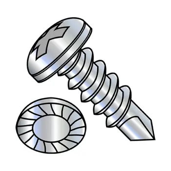 #10 - 16 x 3/4" Self-Drilling Screws | Steel | Zinc/Clear | Phillips | Pan | 1012KPPS
