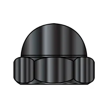 3/8-16  Two Piece Low Crown Cap Nut Black Zinc