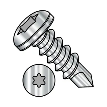 1/4" - 14 x 3/4" Self-Drilling Screws | 410 Stainless Steel | Plain | 6-Lobe | Pan | 1412KTP410