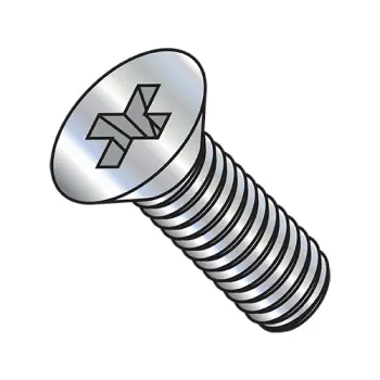 M6-1.0X20  Din 965 Metric Phillips Flat Machine Screw Full Thread Zinc