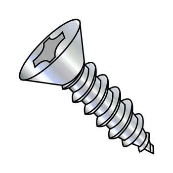 4-24X7/16  Phillips Flat Self Tapping Screw Type AB Fully Threaded Zinc And Bake