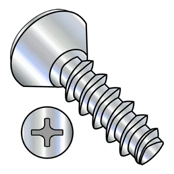 8-16X3/8  Phillips Oval Undercut Plastite Alternative 48-2 Full Threaded Zinc Bake And Wax