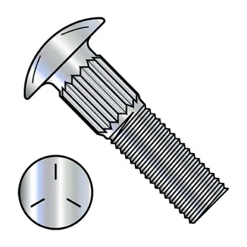 1/4"-20x 2" Carriage Bolts | Grade 5 | Zinc | Full Thread | 1432CR5