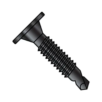 #10 - 24 x 1 1/2" Self-Drilling Screws | Steel | Zinc/Black | Phillips | Wafer | 1024KWAFMSBZ