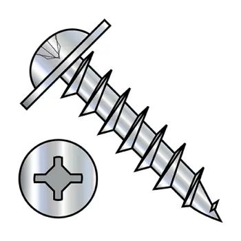 8-11X2 1/2  Square Phillips Drive Round Washer Deep Thread Wood Screw 2/3 Thread Zinc Bake