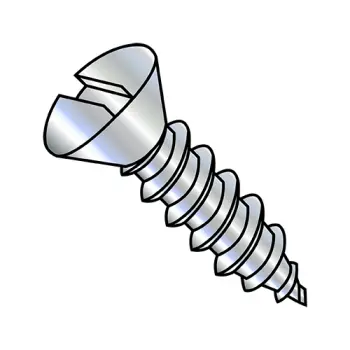 8-18X1  Slotted Oval Self Tapping Screw Type AB Fully Threaded Zinc And Bake