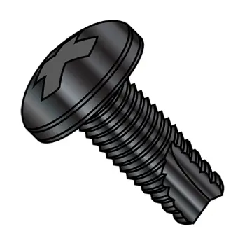 1/4-20X3/4  Phillips Pan Thread Cutting Screw Type 23 Fully Threaded Black Oxide