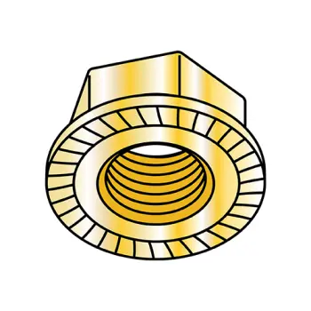 1/4-20  Serrated Flange Hex Lock Nuts Case Hardened HR15N 78/90 Zinc Yellow and Bake