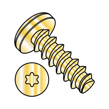 4-20X5/8  6 Lobe Pan Plastite Alternative 48-2 Fully Threaded ZincYellow Bake And Wax