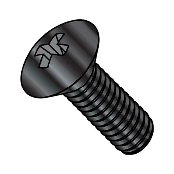 8-32X1 1/2  Phillips Oval Head Machine Screw Fully Threaded Black Oxide