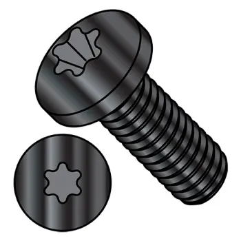 #4 - 40 x 3/8" Machine Screws | Steel | Zinc/Black | 6-Lobe | Pan | 0406MTPBZ
