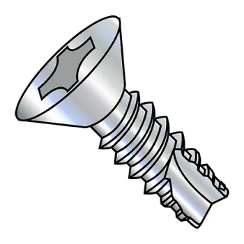 1/4-14X1 1/2  Phillips Flat Thread Cutting Screw Type 25 Fully Threaded Zinc And Bake