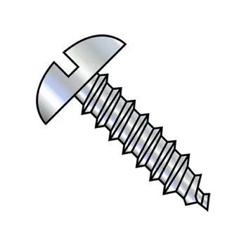 10-12X1/2  Slotted Round Self Tapping Screw Type A Fully Threaded Zinc And Bake