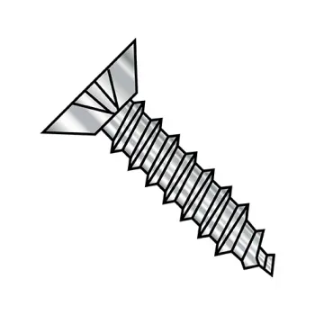 10-12X1/2  Phil Flat Undercut Self Tapping Screw Type A Fully Threaded 18-8 Stainless