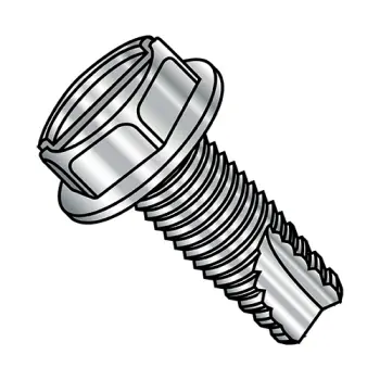 1/4-20X1  Slotted Indented Hexwasher Thread Cutting Screw Type23 Fully Thrd 18-8 Stainless