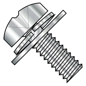 6-32X3/8  Phillips Pan Split Lock & Regular Flat Washer Sems Full Thd 18-8 Stainless Steel