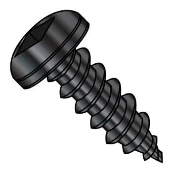 6-18X3/4  Square Pan Self Tapping Screw Type A Fully Threaded Black Oxide