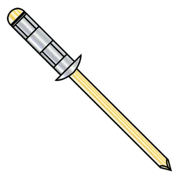 3/16X.039-.354  Steel Fix Dome Rivet Zinc, Zinc Yellow Mandrel