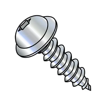 8-15X1/2  Six Lobe Round Washer Self Tapping Screw Type A Fully Threaded Zinc and Bake