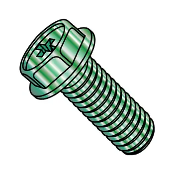 #10 - 32 x 3/8" Machine Screws | Steel | Zinc/Green | Phillips | IHWH | 1106MPWG