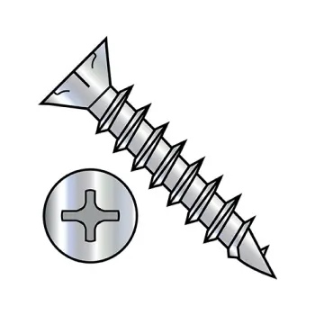 8-11X3/4  Phillips Flat Head w/Nibs Deep Thread Wood Screw Fully Threaded Zinc Bake