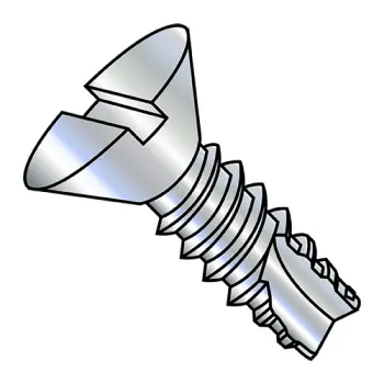 6-20X3/8  Slotted Flat Thread Cutting Screw Type 25 Fully Threaded Zinc