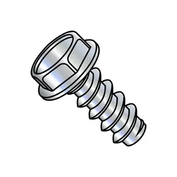 8-18X5/8  Unslotted Indented Hexwasher Self Tapping Screw Type B Full Thread Zinc and Bake