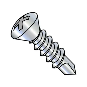 #8 - 18 x 1 3/4" Self-Drilling Screws | Steel | Zinc/Clear | Phillips | Oval | 0828KPO