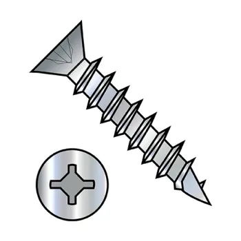 8X3  Square Phillips Drive Flat Head no Nibs Deep Thread Wood Screw 2/3 Thrd ZincBaKe