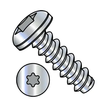 4-24X5/16  6 Lobe Pan Self Tapping Screw Type B Fully Threaded Zinc and Bake