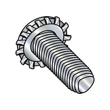 4-40X3/8  Phil Pan Taptite Alt Ext Tooth washer Thread Roll Screw Full Thrd Zinc Bake Wax